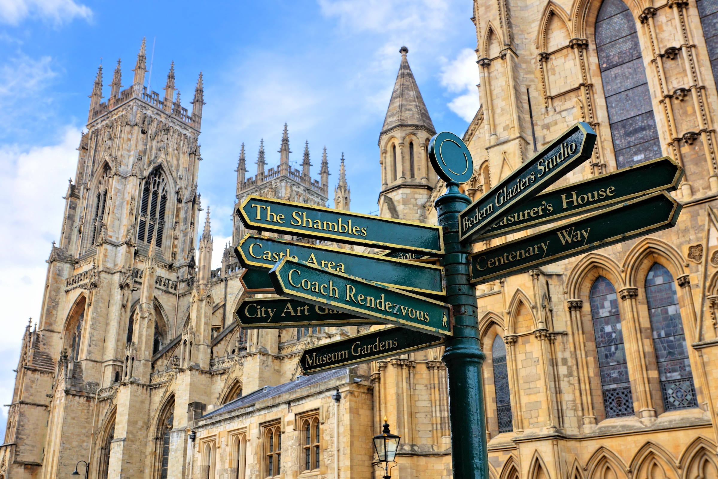 View of York Minster in the historic city centre of York
